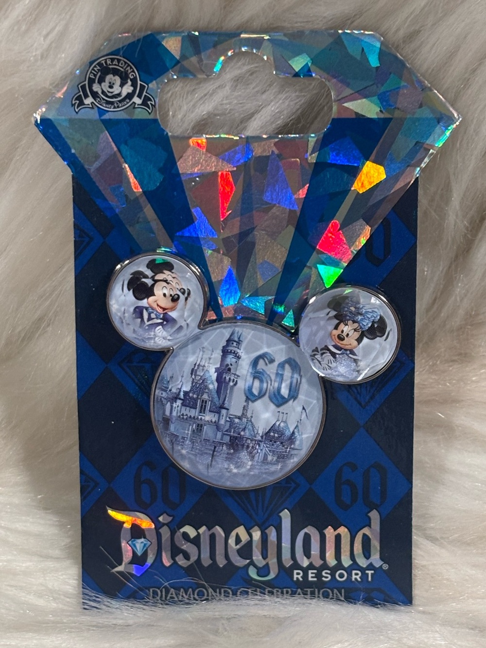 Disneyland Resort Diamonds Celebration 60th Anniversary Mickey Mouse Pin